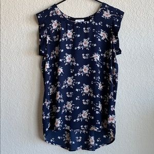 Pleione Floral Scoop Neck Blouse